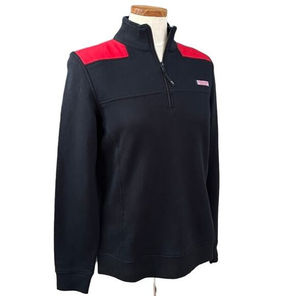 NWT Vineyard Vines Shep Shirt Quarter Zip S Black Red Pullover Classic Preppy - Picture 4 of 15